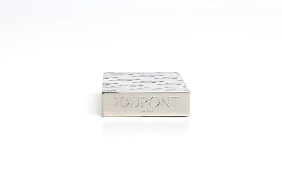 DUPONT LIGNE 2 GUILLOCHE MONOGRAM LIGHTER 1872 SILVER