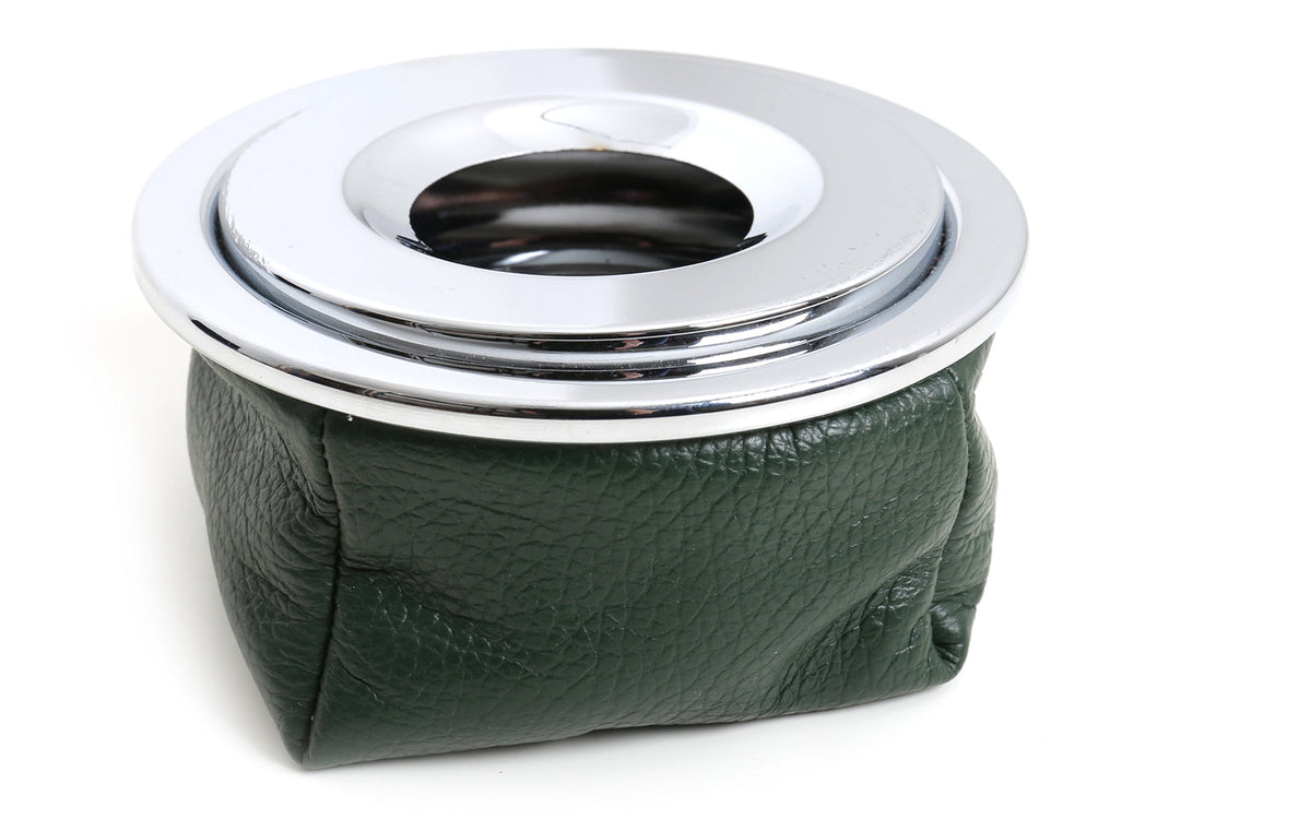 CORVETTE GREEN LEATHER ASHTRAY