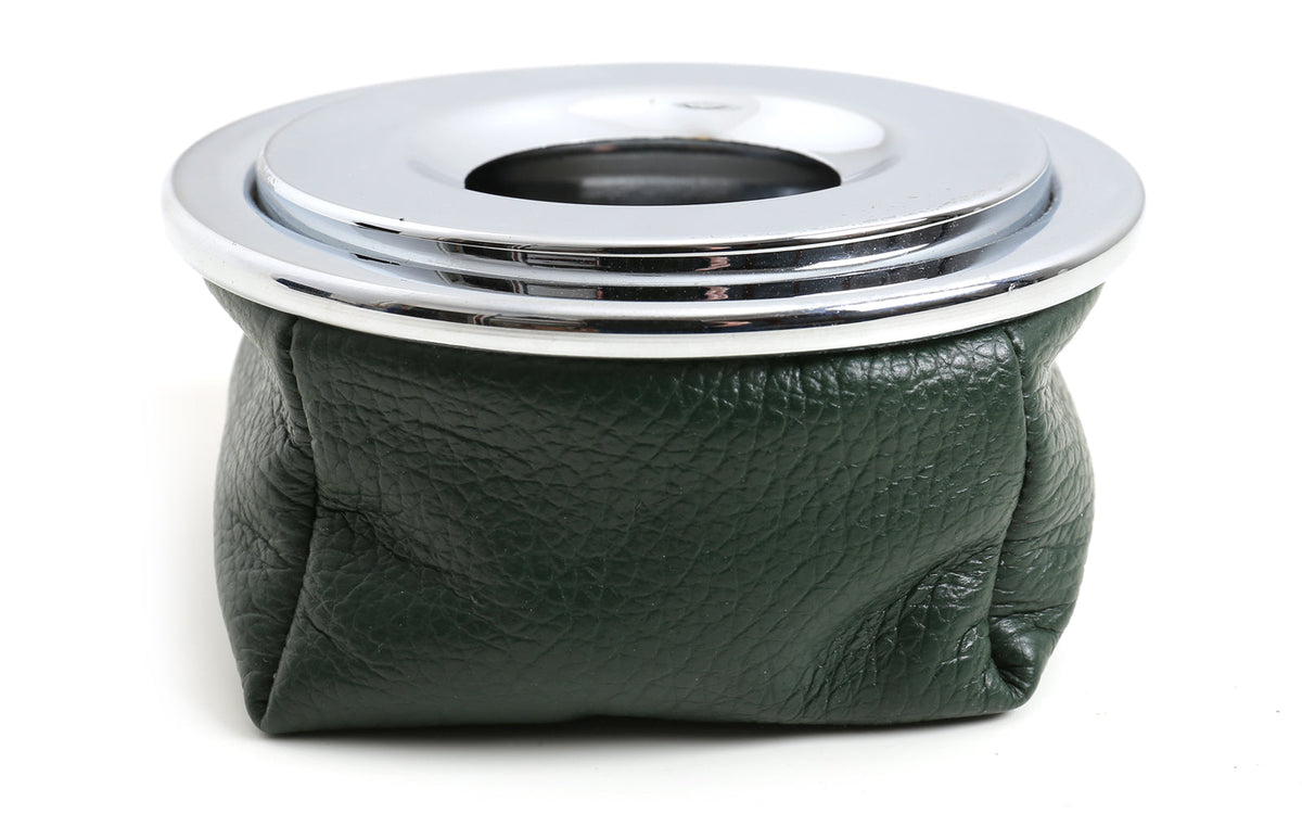 CORVETTE GREEN LEATHER ASHTRAY