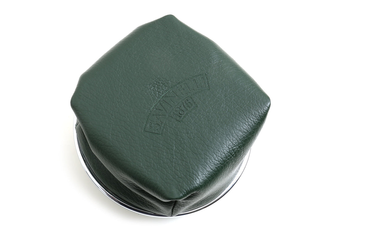 CORVETTE GREEN LEATHER ASHTRAY WITH CIGARETTE REST