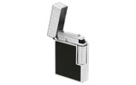 DUPONT LIGNE 1 LIGHTER LACQUERED BLACK SILVER