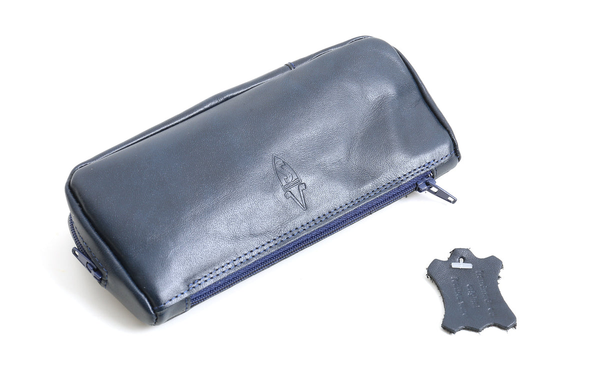 VINTAGE BLUE PIPE AND TOBACCO BAG