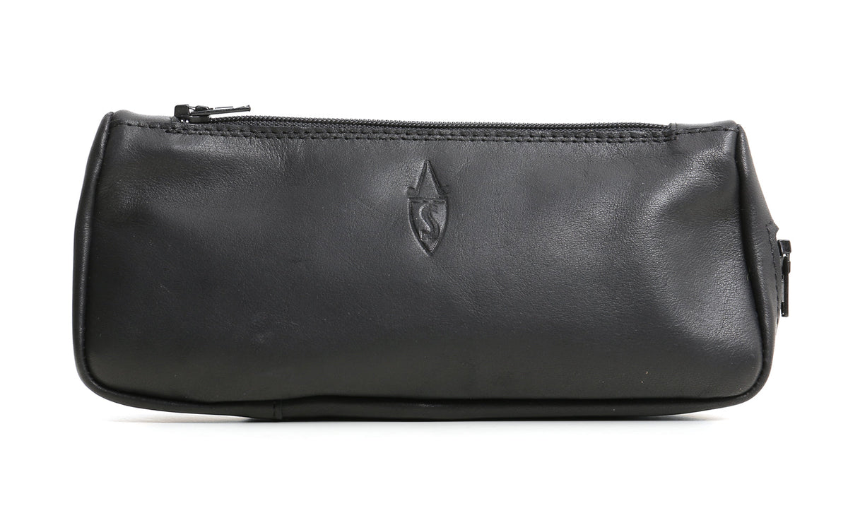 VINTAGE BLACK PIPE AND TOBACCO BAG