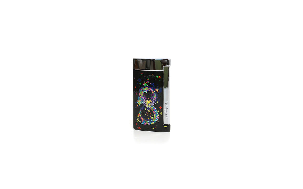 DUPONT SLIM 7 DRAGON BLACK/CHROME LIGHTER