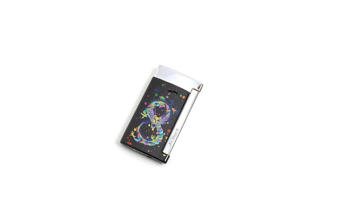 DUPONT SLIM 7 DRAGON BLACK/CHROME LIGHTER