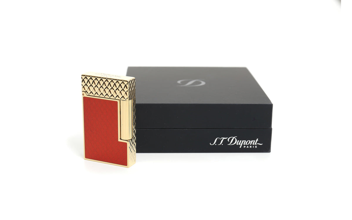 DUPONT LIGNE 2 LIGHTER BORDEAUX/GOLD