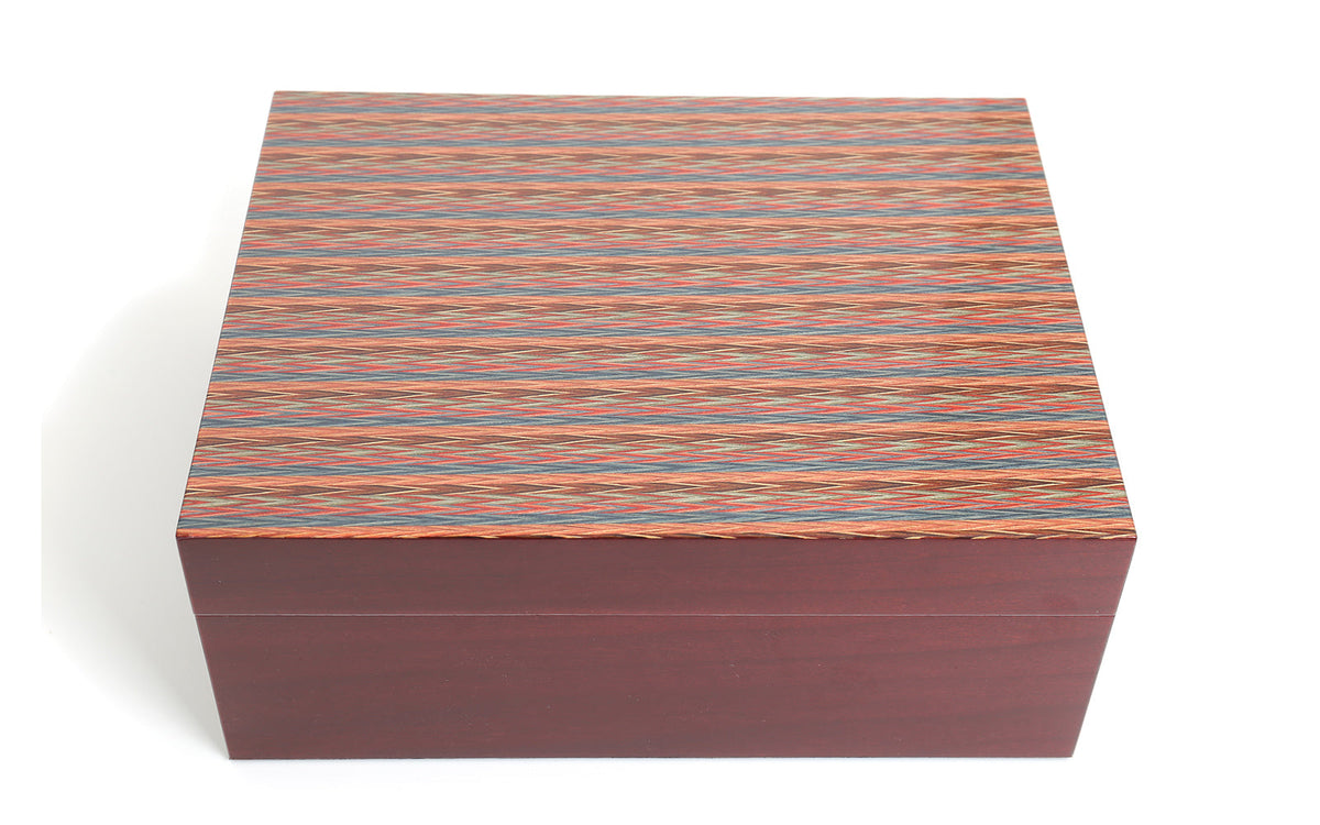 HUMIDOR GEOMETRICO BORDEAUX
