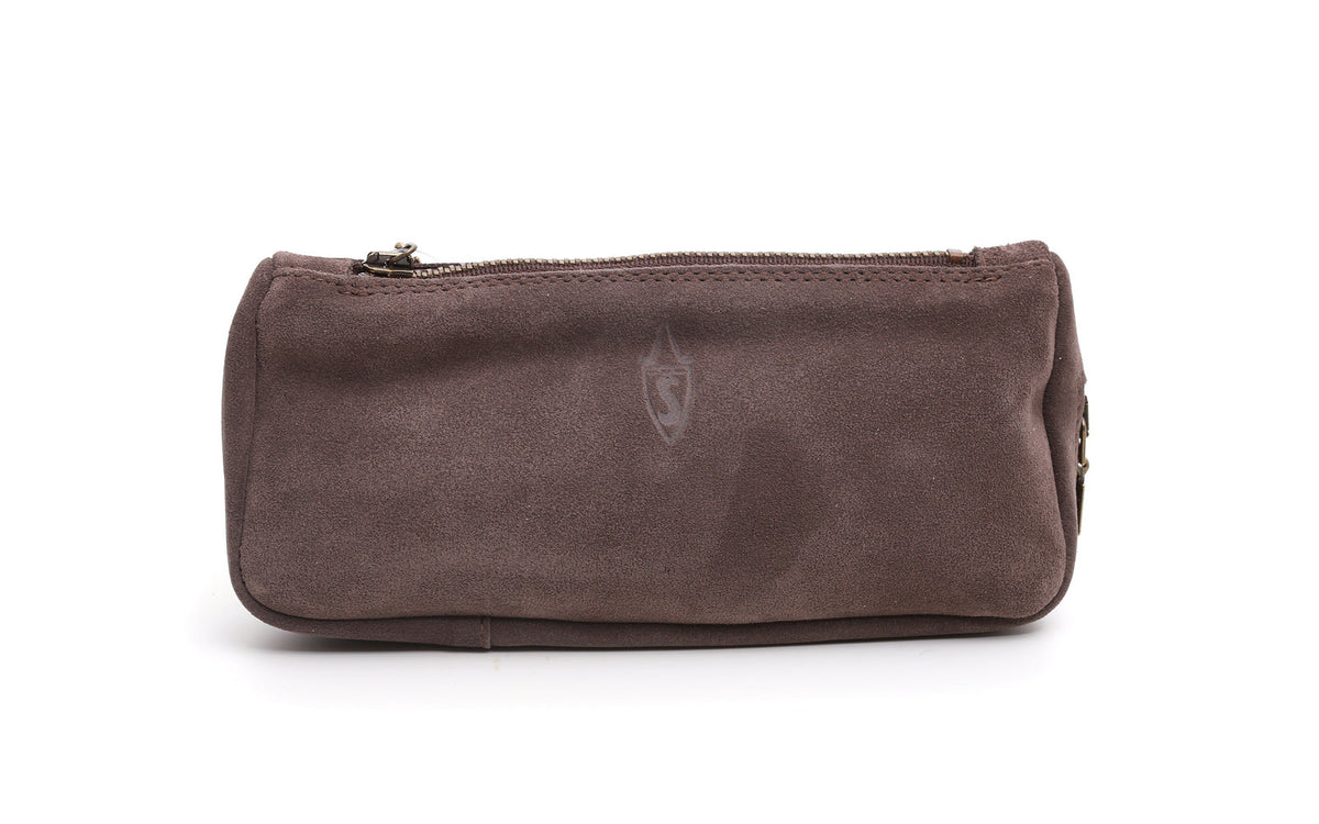 GRAPHITE SUEDE PIPE AND TOBACCO BAG