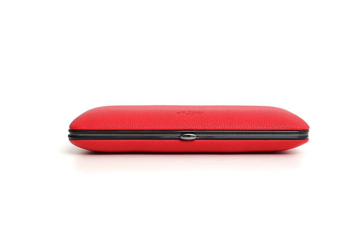 3 PLACE RED LEATHER CIGAR BOX