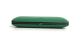 3 PLACE GREEN LEATHER CIGAR BOX