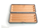 3 PLACE GREEN LEATHER CIGAR BOX