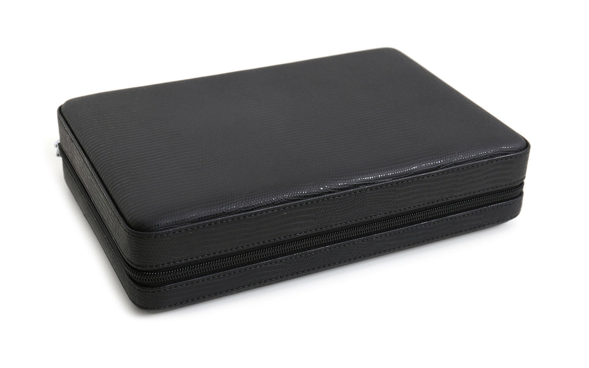ZIP CIGAR BOX IN BLACK LEATHER