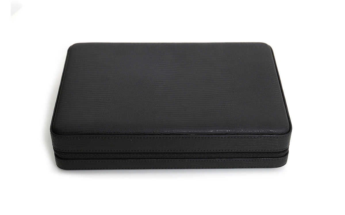 ZIP-ZIGARRENBOX AUS SCHWARZEM LEDER