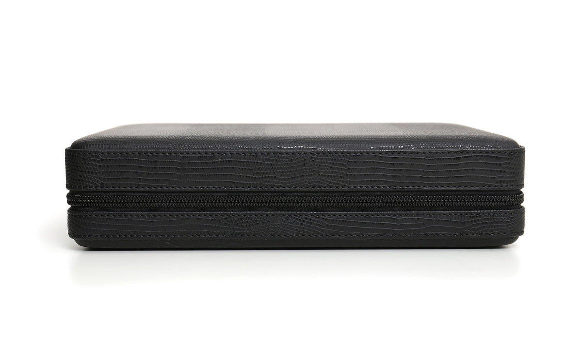 ZIP CIGAR BOX IN BLACK LEATHER