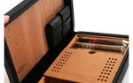 ZIP CIGAR BOX IN BLACK LEATHER