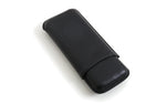 3 PLACE BLACK LEATHER CIGAR BOX