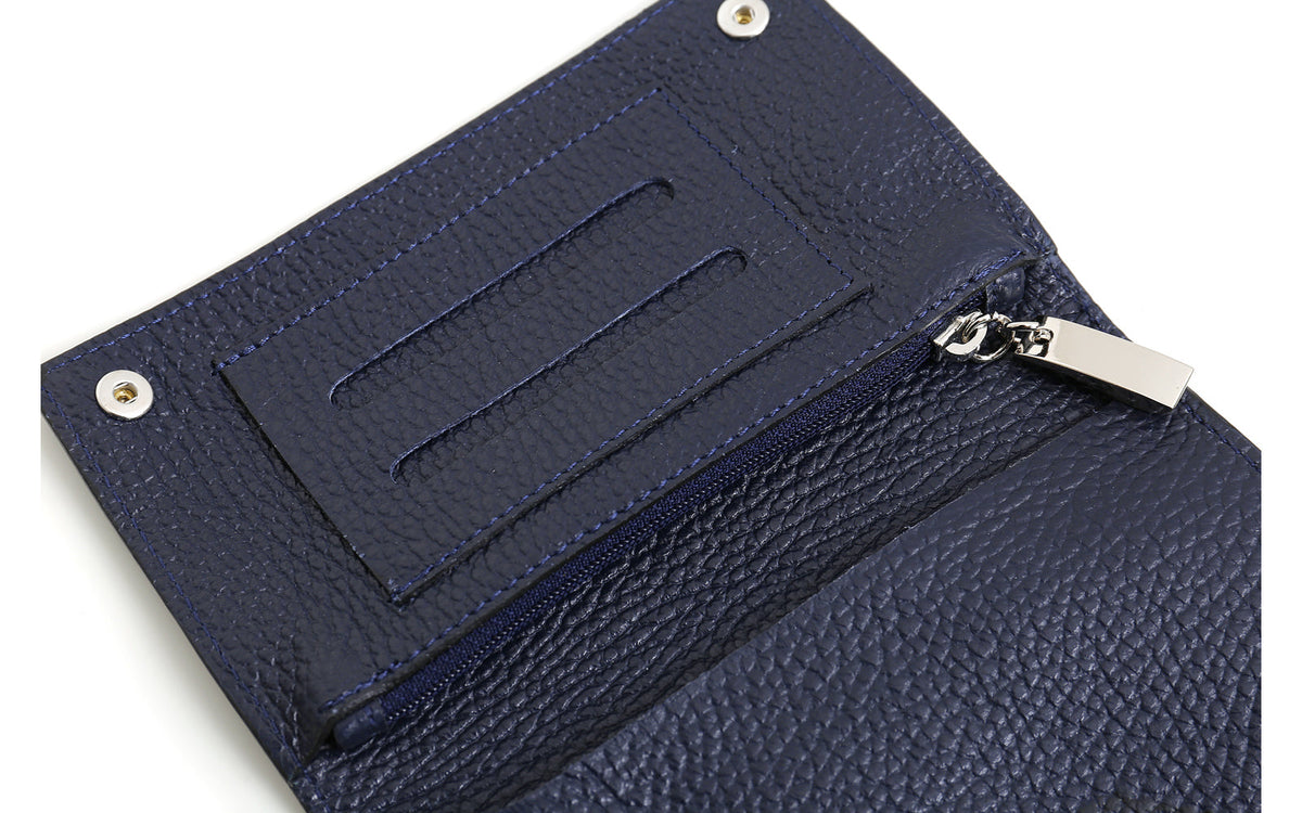 TOBACCO/FILTERS CASE IN BLUE LEATHER