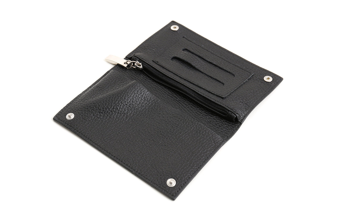 BLACK LEATHER TOBACCO/FILTERS CASE