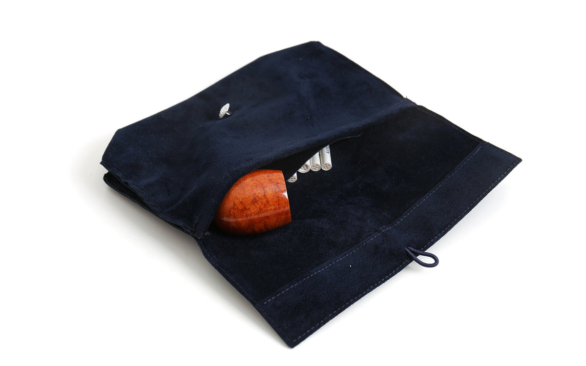 BLUE VELVET PIPE AND TOBACCO BAG