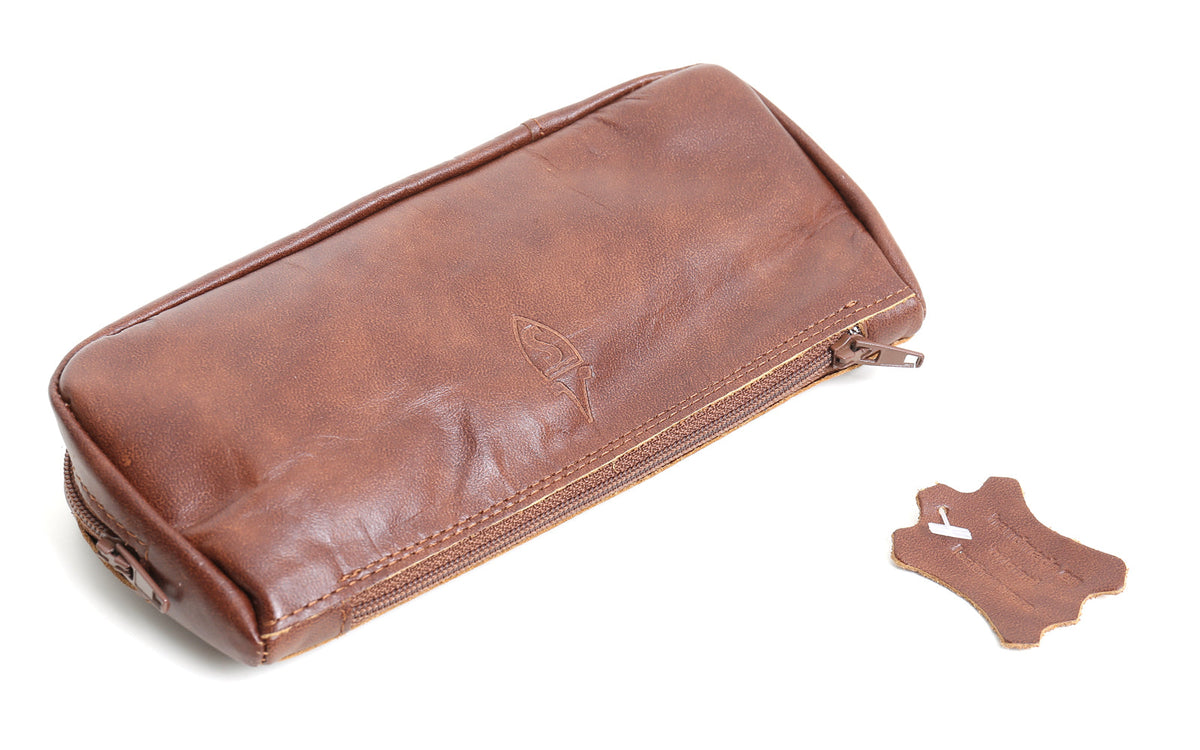 VINTAGE COGNAC PIPE AND TOBACCO BAG