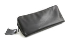 TOBACCO AND PIPE BAG IN BLACK LEATHER
