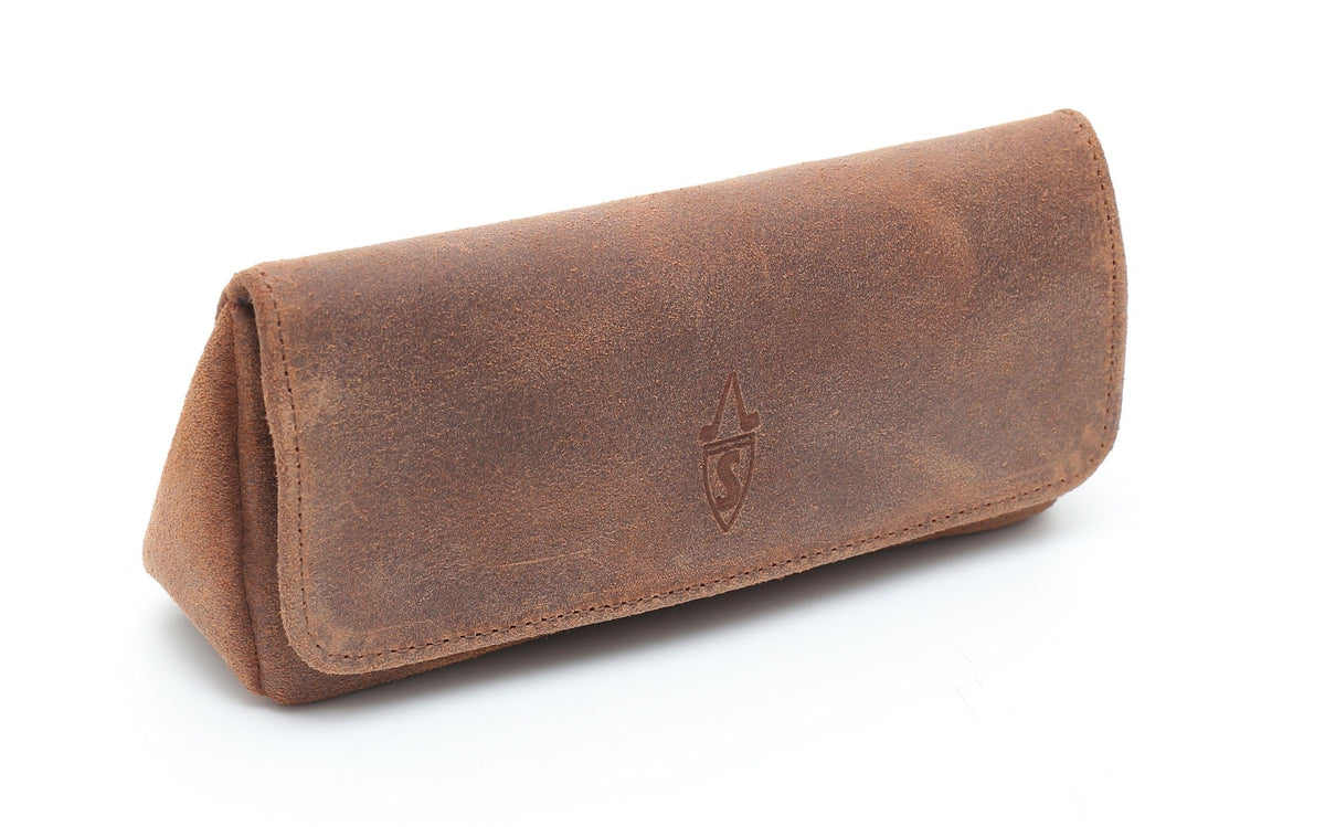 SUEDE PIPE AND TOBACCO BAG - COGNAC