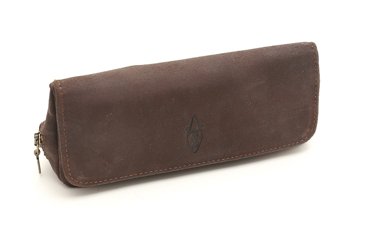 SUEDE PIPE AND TOBACCO BAG - BROWN
