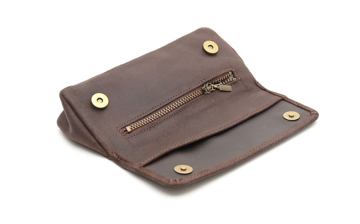 SUEDE PIPE AND TOBACCO BAG - BROWN