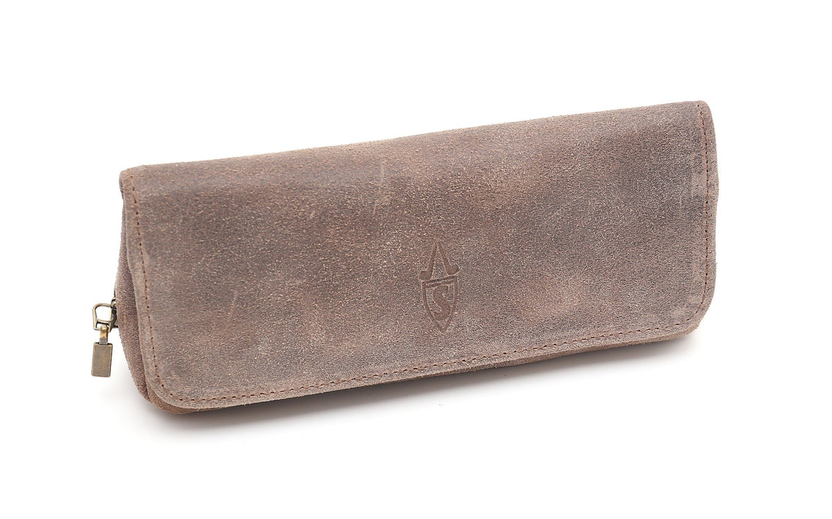 SUEDE PIPE AND TOBACCO BAG - TAUPE