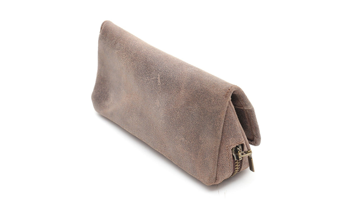 SUEDE PIPE AND TOBACCO BAG - TAUPE