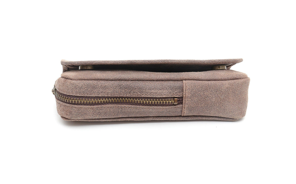 SUEDE PIPE AND TOBACCO BAG - TAUPE