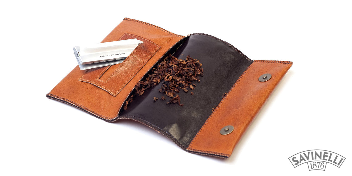 LIGHT BROWN TOBACCO AND PAPER POUCH