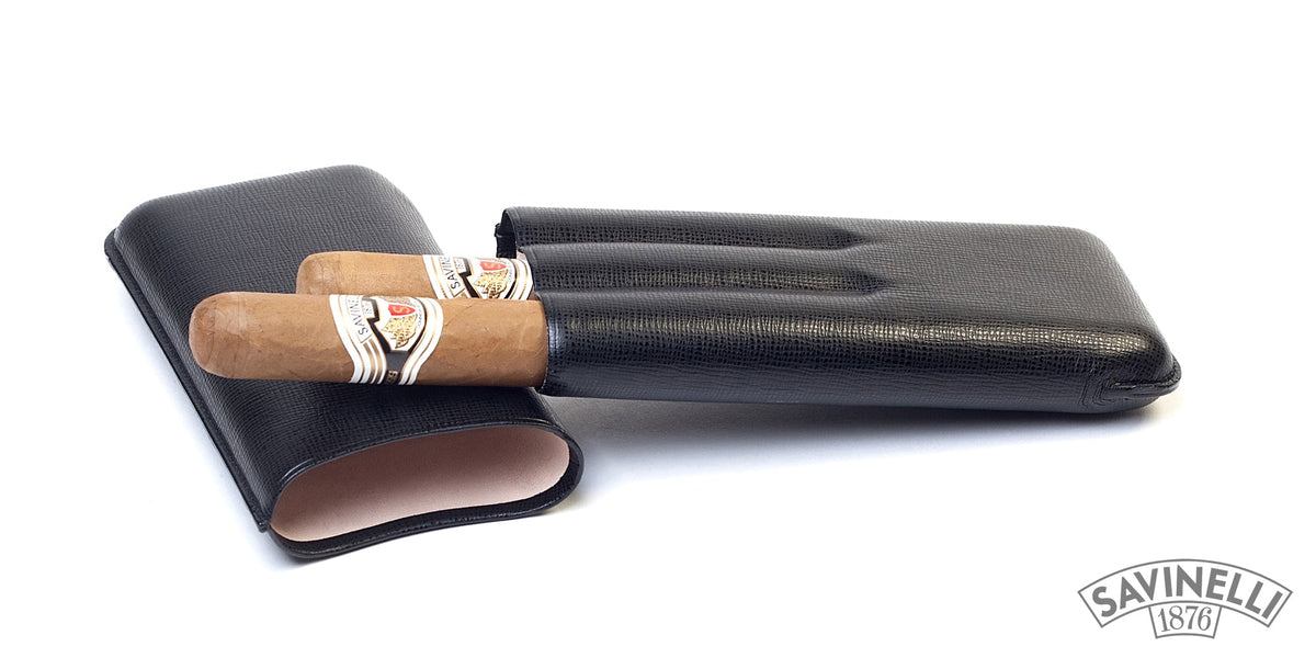 CROWN SIZE LEATHER CIGAR BOX FOR 3 PLACES