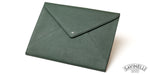 GREEN ENVELOPE LEATHER DOCUMENT HOLDER