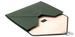 GREEN ENVELOPE LEATHER DOCUMENT HOLDER