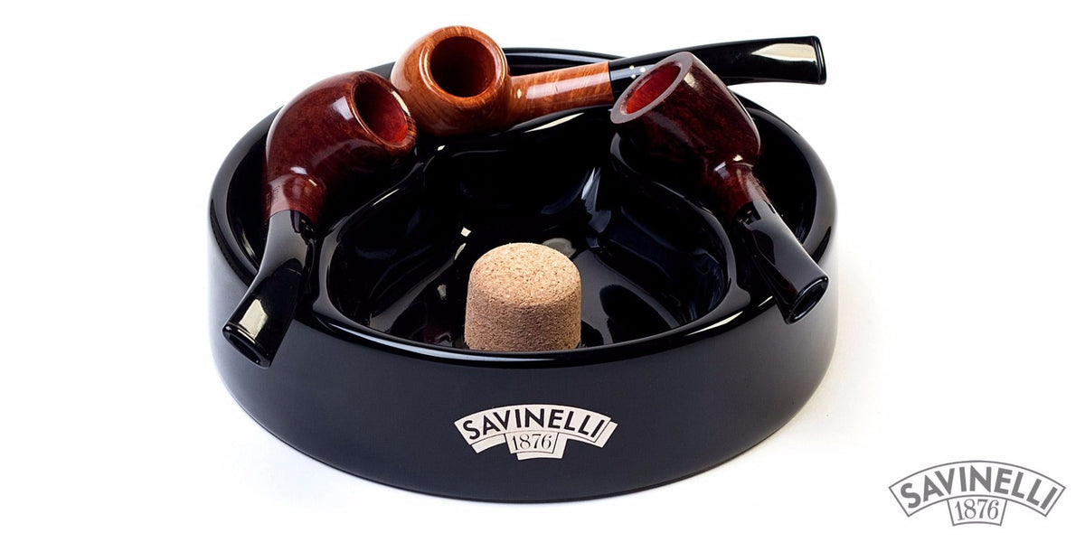 PIPE ASHTRAY WITH PIPE REST 3 PLACES BLACK